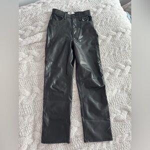 Abercrombie & Fitch Ankle Straight Ultra High-Rise Faux Leather Pants